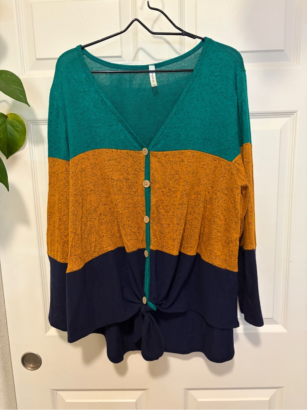 Emerald Teal V-Neck Knit Top
